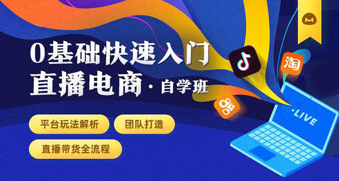 0基础快速入门直播电商课程：直播平台玩法解析-团队打造-带货全流程等环节-福喜网创