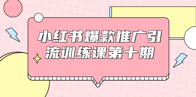 小红书爆款推广引流训练课第十期，手把手带你玩转小红书，轻松月入过万-福喜网创