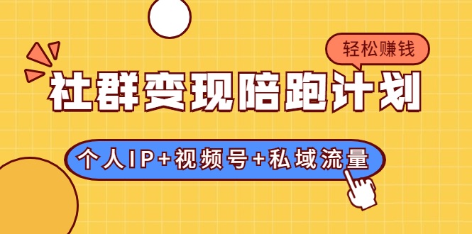 社群变现陪跑计划：建立“个人IP+视频号+私域流量”的社群商业模式轻松赚钱-福喜网创