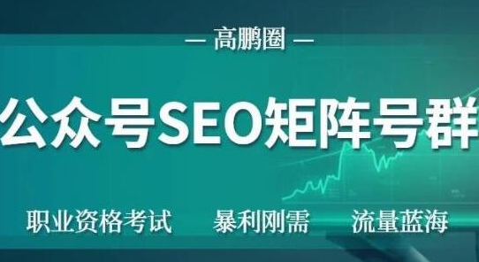 高鹏圈公众号SEO矩阵号群，实操20天纯收益25000+，普通人都能做-福喜网创