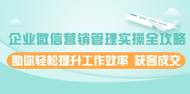 企业微信营销管理实操全攻略，助你轻松提升工作效率 获客成交 价值680元-福喜网创