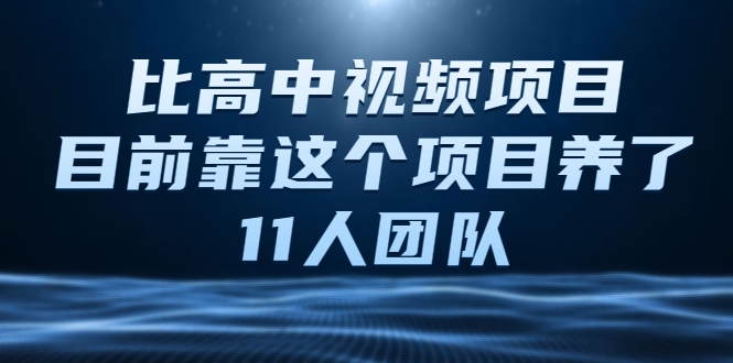 比高中视频项目，目前靠这个项目养了11人团队【视频课程】-福喜网创