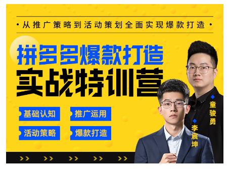 玺承云·拼多多爆款打造实战特训营，一套从入门到高手课程，让你快速拿捏拼多多-福喜网创