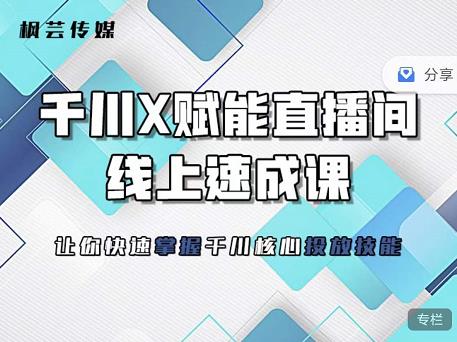 枫芸传媒-线上千川提升课，提升千川认知，提升千川投放效果-福喜网创