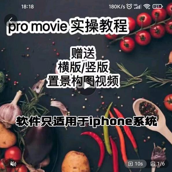 漆十二美食摄影，25​节promovie实操高手课节-福喜网创