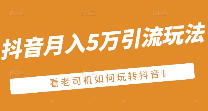 老古董·抖音月入5万引流玩法，看看老司机如何玩转抖音(附赠：抖音另类引流思路)-福喜网创