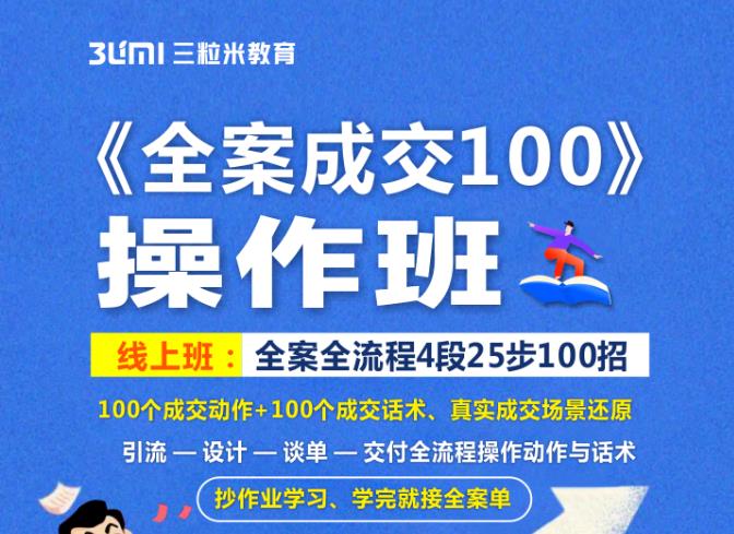 《全案成交100》全案全流程4段25步100招，操作班-福喜网创