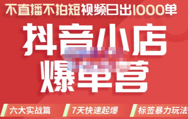 推易电商·2022年抖音小店爆单营，不直播、不拍短视频、日出1000单，暴力玩法-福喜网创