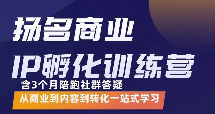 杨名商业IP孵化训练营，从商业到内容到转化一站式学 价值5980元-福喜网创