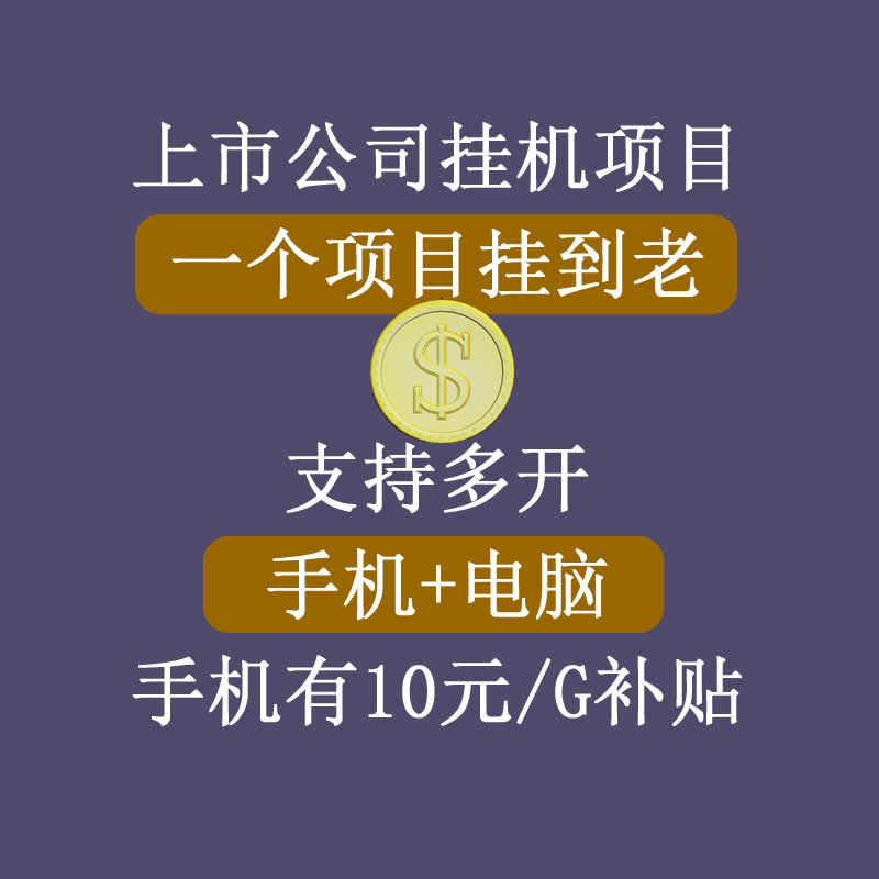 正规挂机项目，支持手机电脑一起挂，支持虚拟机多开，可以挂到老-福喜网创