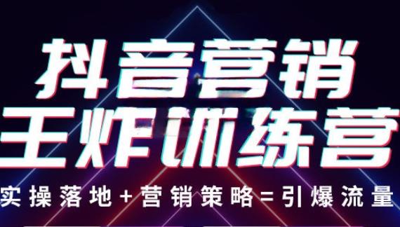 抖音营销王炸训练营，实操落地+营销策略=引爆流量（价值8960元）-福喜网创