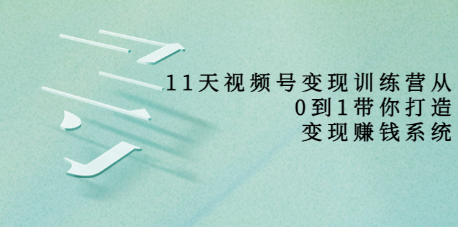 11天视频号变现训练营，从0到1打造变现赚钱系统（价值398元）-福喜网创