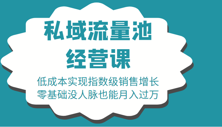 16堂私域流量池经营课：低成本实现指数级销售增长，零基础没人脉也能月入过万-福喜网创