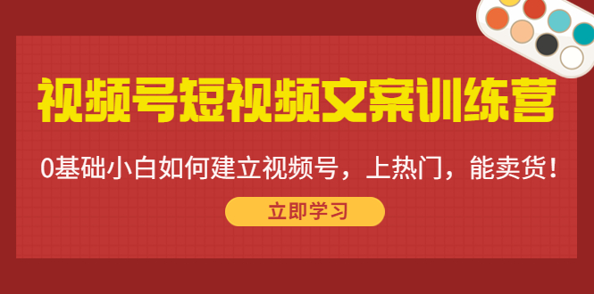 视频号短视频文案训练营：0基础小白如何建立视频号，上热门，能卖货！-福喜网创