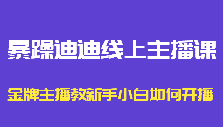 暴躁迪迪线上主播课，金牌主播教新手小白如何开播-福喜网创