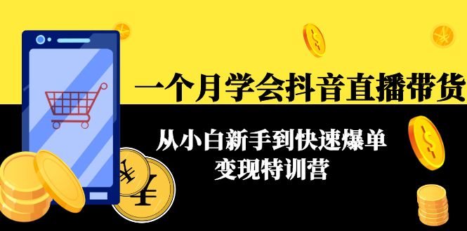 一个月学会抖音直播带货：从小白新手到快速爆单变现特训营(63节课)-福喜网创