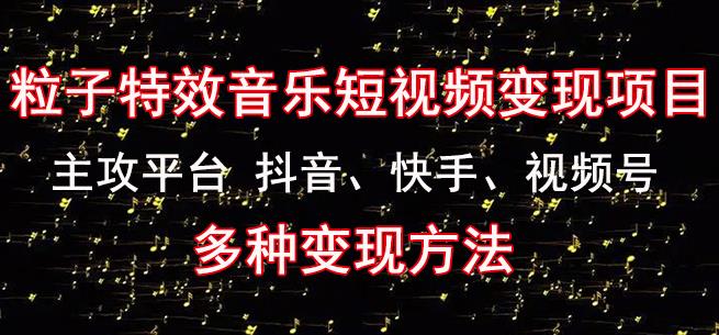 黄岛主《粒子特效音乐短视频变现项目》主攻平台抖音、快手、视频号多种变现方法-福喜网创