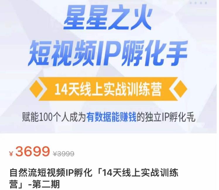 瑶瑶·自然流短视频IP孵化第二期，14天线上实战训练营，赋能100个人成为有数据能赚钱的独立IP孵化手-福喜网创