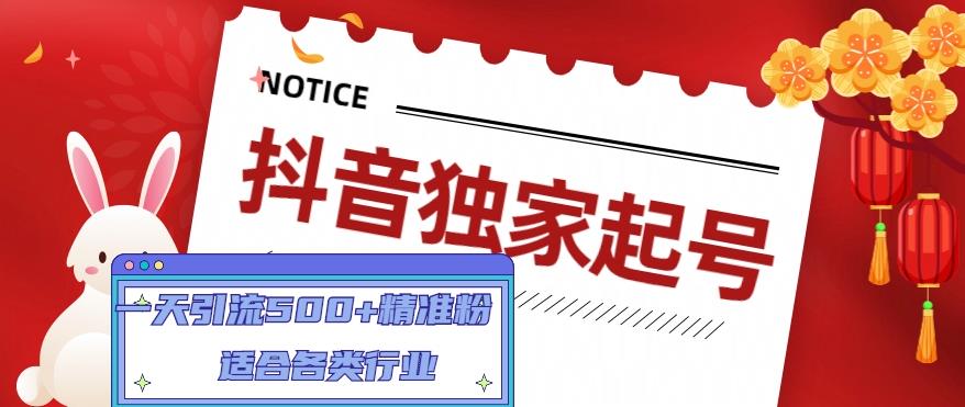 抖音独家起号，一天引流500+精准粉，适合各类行业（9节视频课）-福喜网创