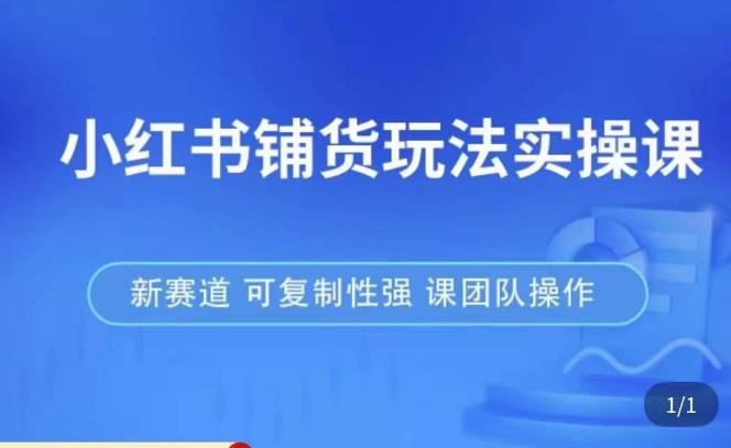 小红书铺货玩法实操课，流量大，竞争小，非常好做，新赛道，可复制性强，可团队操作-福喜网创