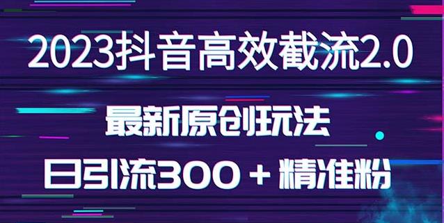 日引300＋创业粉，独家抖音高效截流2.0玩法（价值1280）-福喜网创