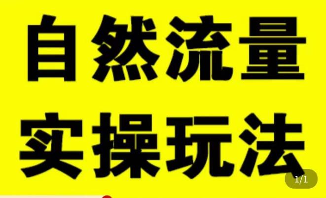 拼多多自然流量天花板，拼多多自然流的实操玩法，自然流量是怎么来的，如何开车带来自然流等知识-福喜网创