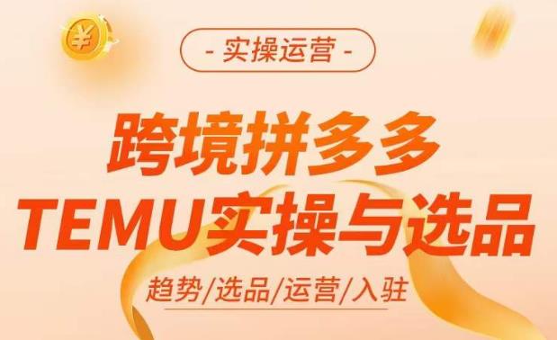 跨境拼多多TEMU实操与选品，​掌握平台运营方法技巧，选品避坑12条标准，爆款的底层思路等-福喜网创