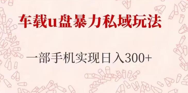 车载u盘暴力私域玩法，长期项目，仅需一部手机实现日入300+-福喜网创