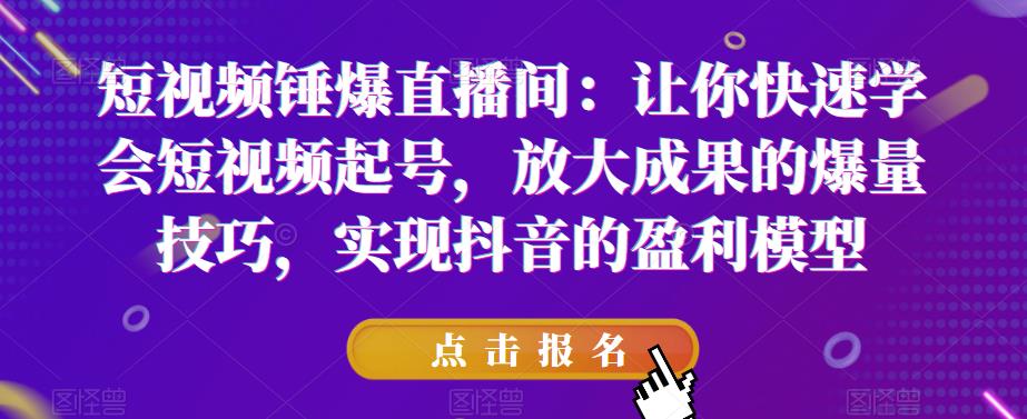 短视频锤爆直播间：让你快速学会短视频起号，放大成果的爆量技巧，实现抖音的盈利模型-福喜网创