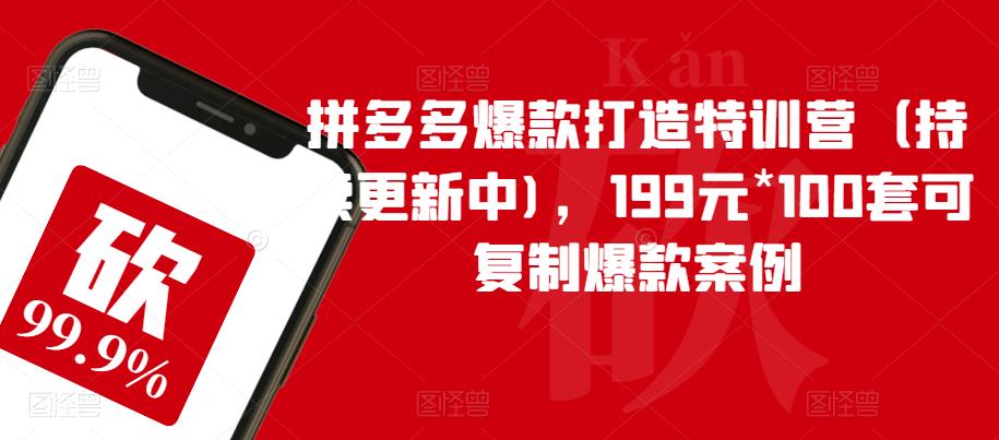 拼多多爆款打造特训营（持续更新中)，199元*100套可复制爆款案例-福喜网创