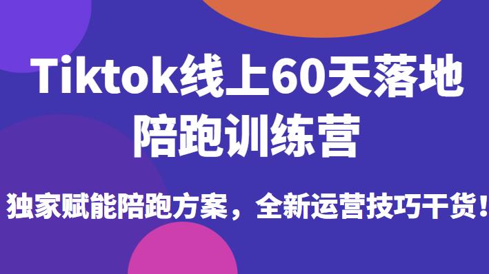 Tiktok线上60天落地陪跑训练营，独家赋能陪跑方案，全新运营技巧干货-福喜网创