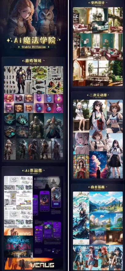 Ai魔法绘画 Stable Diffusion专业课高效辅助Ui/运营作品集0到精通系统课-福喜网创