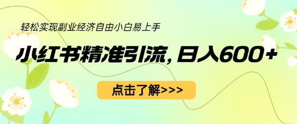 小红书精准引流，小白日入600+，轻松实现副业经济自由（教程+1153G资源）-福喜网创