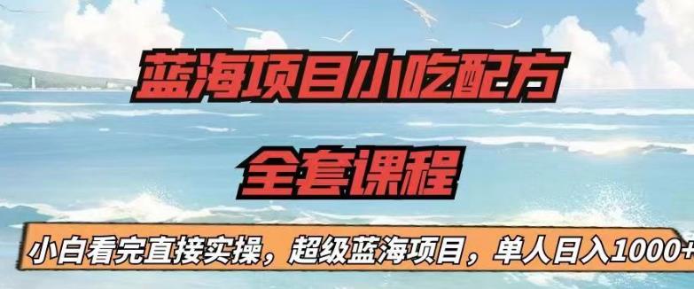 蓝海项目小吃配方全套课程，小白看完直接实操，单人日入1000+【揭秘】-福喜网创