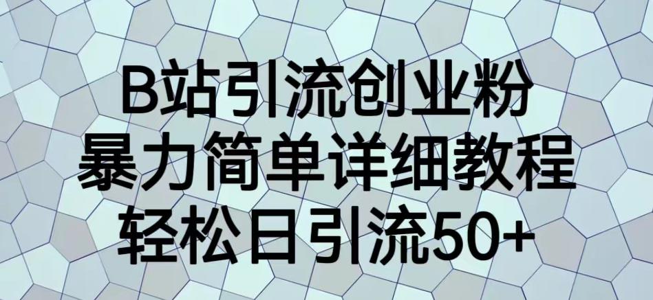 B站引流创业粉，暴力简单详细教程，轻松日引流50+【揭秘】-福喜网创