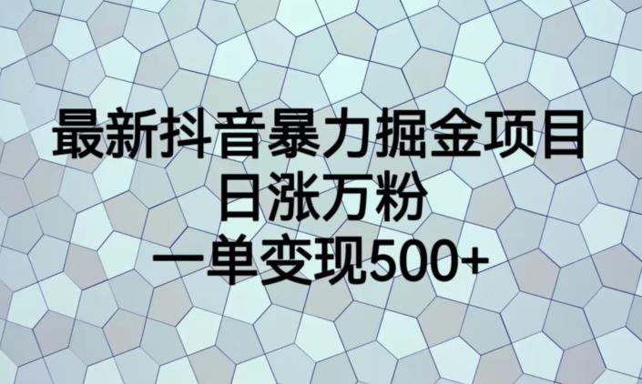 最新抖音暴力掘金项目，日涨万粉，一单变现500+【揭秘】-福喜网创