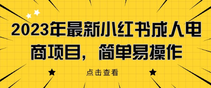 2023年最新小红书成人电商项目，简单易操作【详细教程】【揭秘】-福喜网创