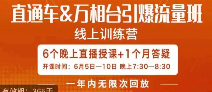 直通车&万相台引爆流量班，6天打通你开直通车·万相台的任督二脉-福喜网创