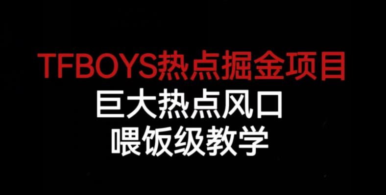 TFBOYS热点掘金项目，巨大热点风口，喂饭级教学-福喜网创