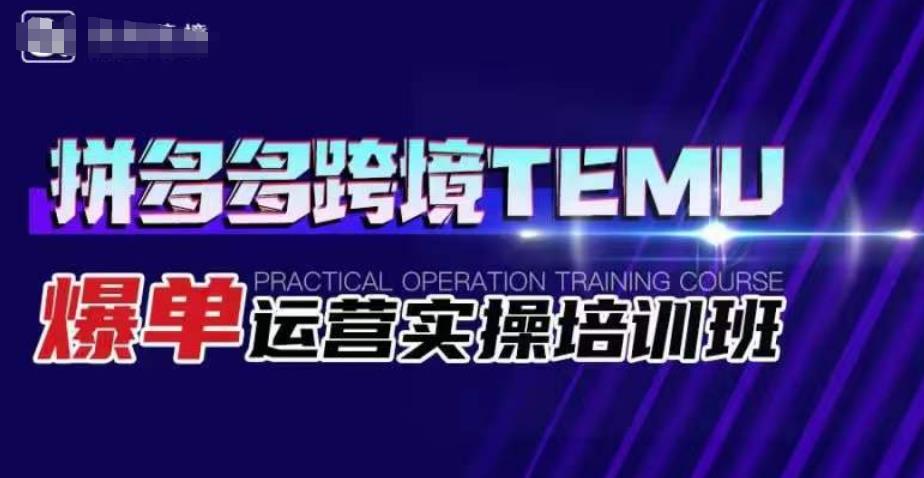 拼多多跨境TEMU爆单运营实操培训班，海外拼多多的选品、运营、爆单-福喜网创