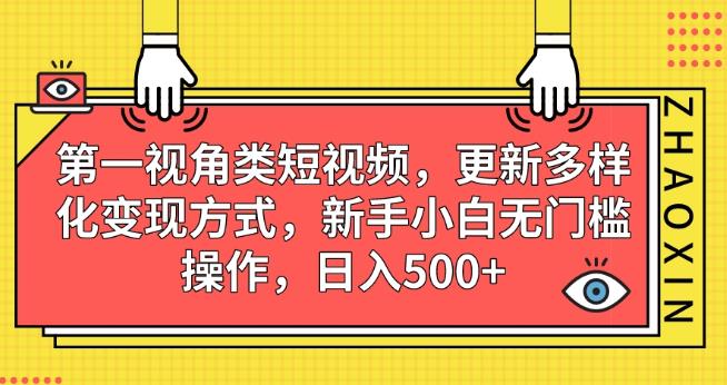 第一视角类短视频，更新多样化变现方式，新手小白无门槛操作，日入500+【揭秘】-福喜网创