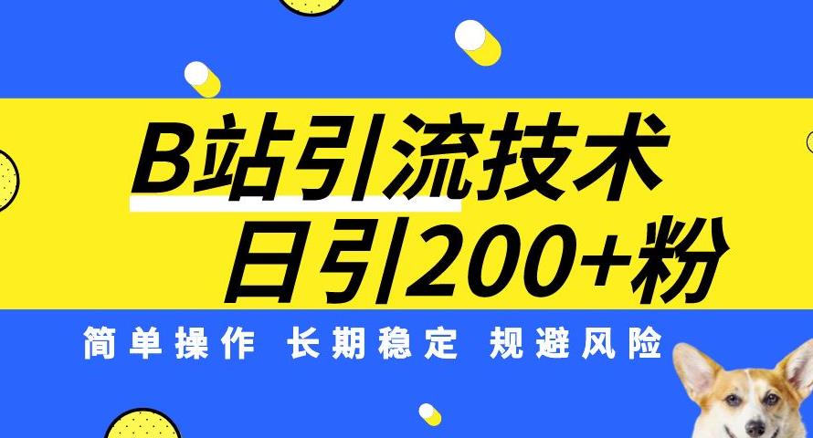 B站引流技术：每天引流200精准粉，简单操作，长期稳定，规避风险-福喜网创