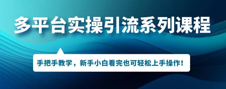 多平台引流实操系列课程，新手小白看完也可轻松上手进行引流操作-福喜网创