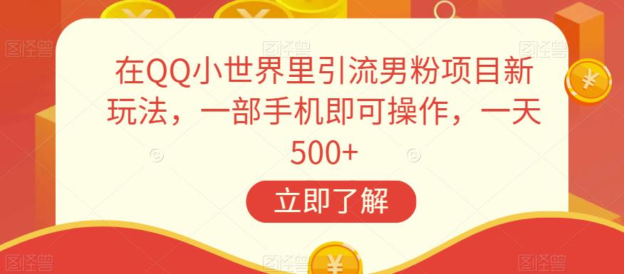 在QQ小世界里引流男粉项目新玩法，一部手机即可操作，一天500+【揭秘】-福喜网创