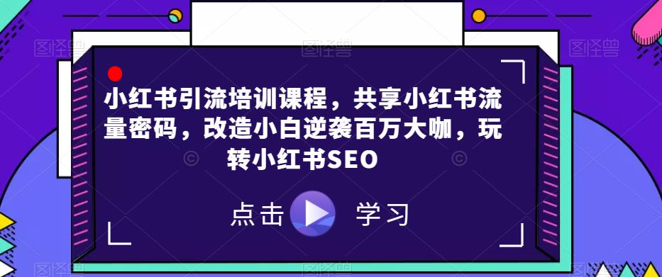 小红书引流培训课程，共享小红书流量密码，改造小白逆袭百万大咖，玩转小红书SEO-福喜网创