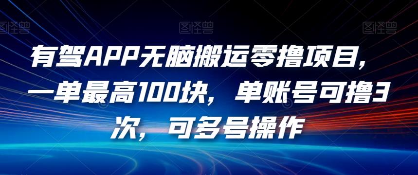 有驾APP无脑搬运零撸项目，一单最高100块，单账号可撸3次，可多号操作【揭秘】-福喜网创