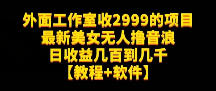 外面工作室收2999的项目最新美女无人撸音浪日收益几百到几千【教程+软件】（仅揭秘）-福喜网创