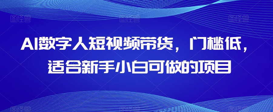 AI数字人短视频带货，门槛低，适合新手小白可做的项目-福喜网创