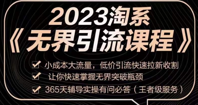 2023淘系无界引流实操课程，​小成本大流量，低价引流快速拉新收割，让你快速掌握无界突破瓶颈-福喜网创