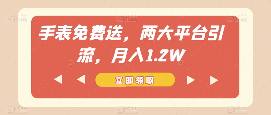 手表免费送，两大平台引流，月入1.2W【揭秘】-福喜网创